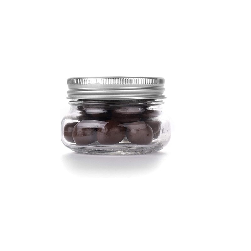 Mason Jars With Silver Lids Canning Jars| Storage Pickling Jars For Jelly, Jam, Honey, Pickles - Spice Glass Jars: 100 ml