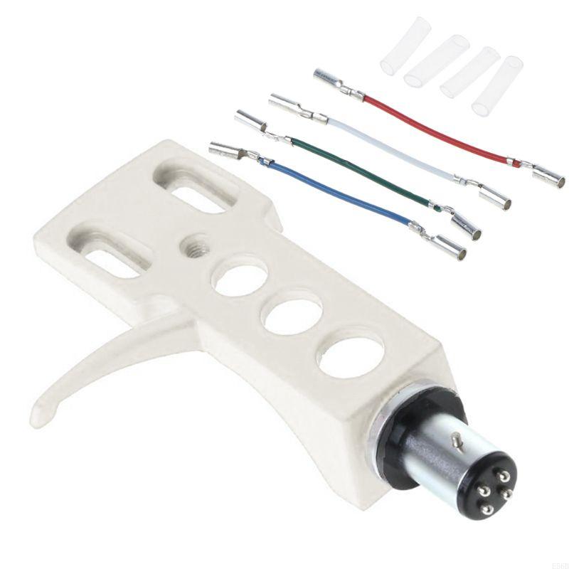 E56B Universal for LP Disc Record Player Phono Turntable Headshell 4-Pin Aluminum Alloy With Leadwires For Direct-Drive Turnt