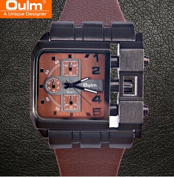 Aoulm/3364 Toevallige Enkele Beweging Riem Horloge Export Quartz Horloge: orange