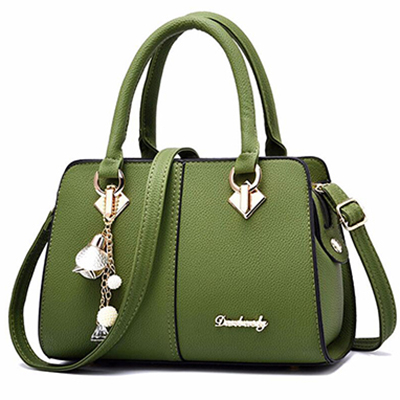 Vrouwen Hardware Ornamenten Solid Totes Handtas Lady Party Purse Casual Crossbody Messenger Schoudertassen: Green