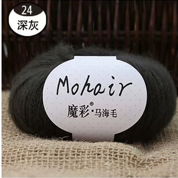 Ovillo de hilo acrílico Mohair para ganchillo, hilo fino para tejer a mano, para suéter, bufanda, 25g por bola: 1PC    24