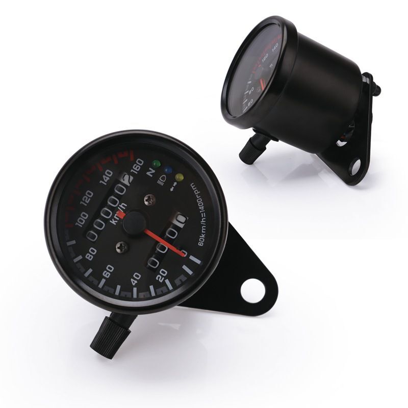 Universele Motorfiets Snelheidsmeter Kilometerteller 12V Motorfiets Dual Speed Meter Met Led Indicator Snelheidsmeter Motorfiets