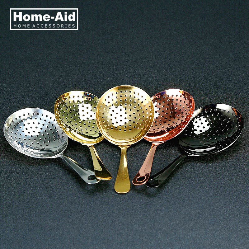 Julep-colador de cóctel de acero inoxidable 304, herramienta de Barbartender para bebidas mezcladas, colador de hielo para Bar