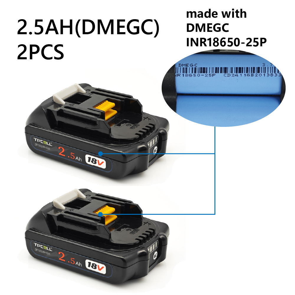 BL1830 3Ah/2,5AH Für Makita 18V Akku Elektrowerkzeuge Li-Ion Ersatz LXT BL1825 BL1820 für 18V Schraubendreher mit BMS TPCELL: Grau