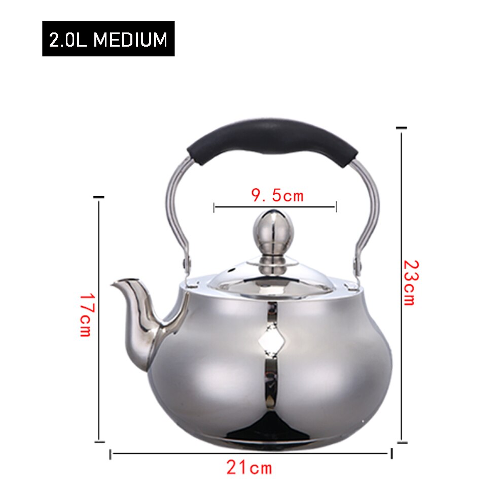 2L Rvs Theepot Thuis Bubble Waterkoker Met Filter Verdikte Rvs Kokend Water Ketel Met Lange Handvat: Default Title