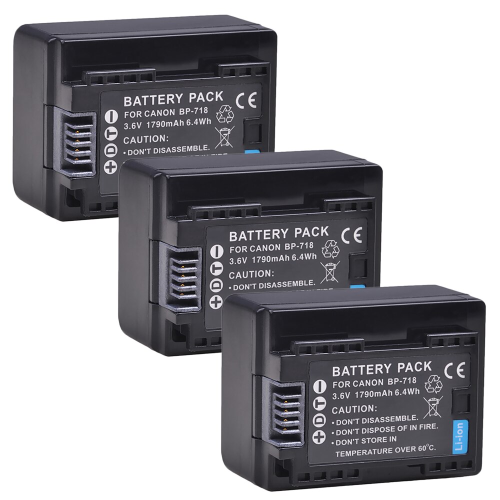 2Pcs BP-718 BP718 Battery for Canon BP 718 BP-727 BP-709 CG-700 VIXIA HF M50 M500 M52 R300 R32 R40 R42 R50 R52 R500 battery