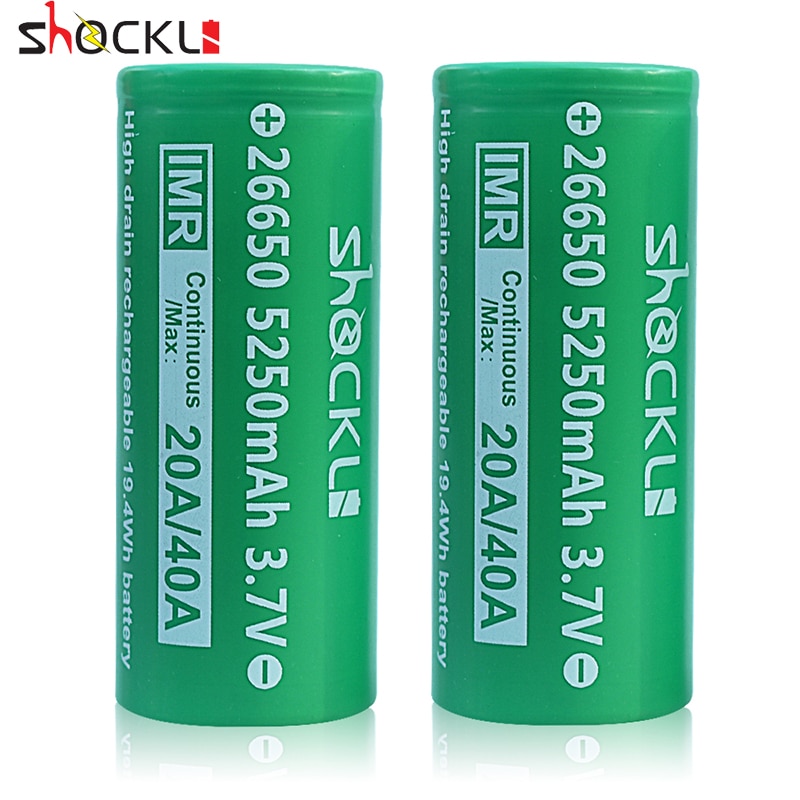 26650 Batterij Shockli 26650 5250 Mah 5000 Mah 20A 3.7V Li-Ion Oplaadbare Batterij Voor Zaklamp Fakkel Hq Tiny ODF30