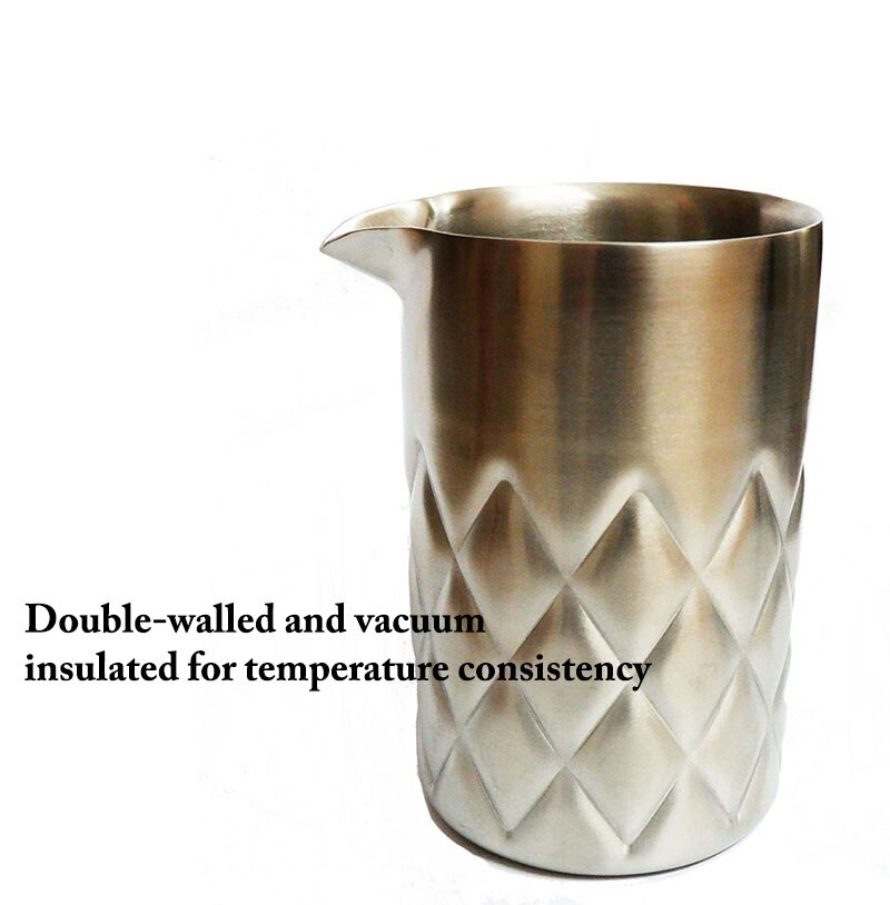 580ml Stirring Tin Cocktail Mixing Glass Double-walled and Vacuum Insulated For Temperature Consistency Bar Tool