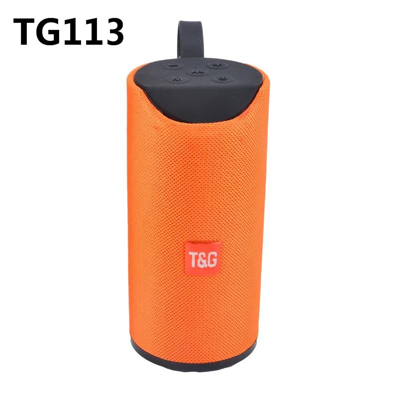 TG113 Portable Bluetooth Speaker Wireless Column 3D Stereo Bass Waterproof Speakers Outdoor Subwoofer Loudspeaker FM AUX USB TF: TG113 orange