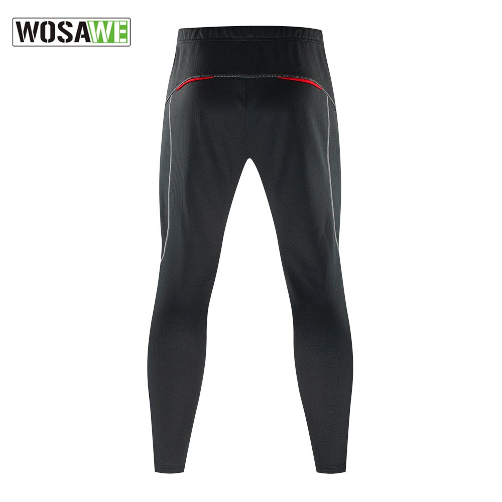 Wosawe winter heren fietsbroek thermische fleece winddichte broek sportkleding fiets reflecterende tights motor lange broek