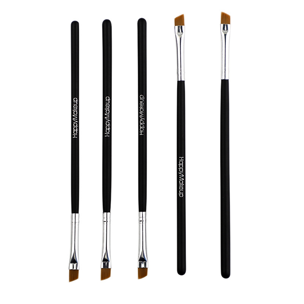Makeup 5 stk./sæt sort øjenbryn skrå flad vinklet børste eyeliner øjenskygge øjenbryn makeup værktøj kvinder kosmetik