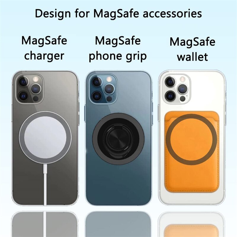 4PCS for Magsafe Wireless Charger Sticker for IPhone 13 12 Pro Max Mini Phone Metal Magnetic Macsafe Fast Charging Ring Holder