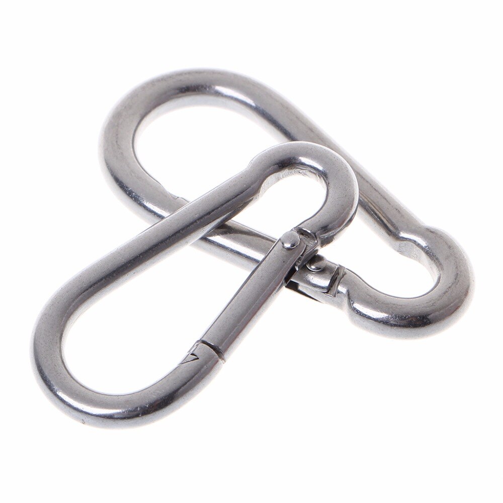 304 Stainless Steel Spring Carabiner Snap Hook Keychain Quick Link Lock Buckle
