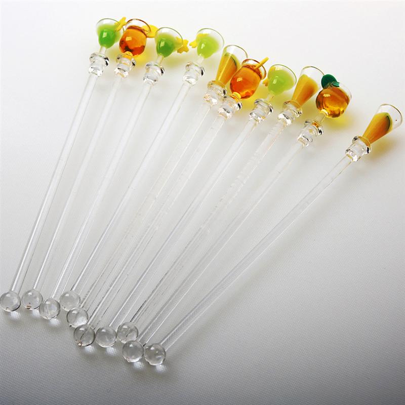Mélangeur de boissons pour Cocktail, bâtons de mélange colorés, en forme de verre de vin, en acrylique, agitateur pour Bar, 10 pièces