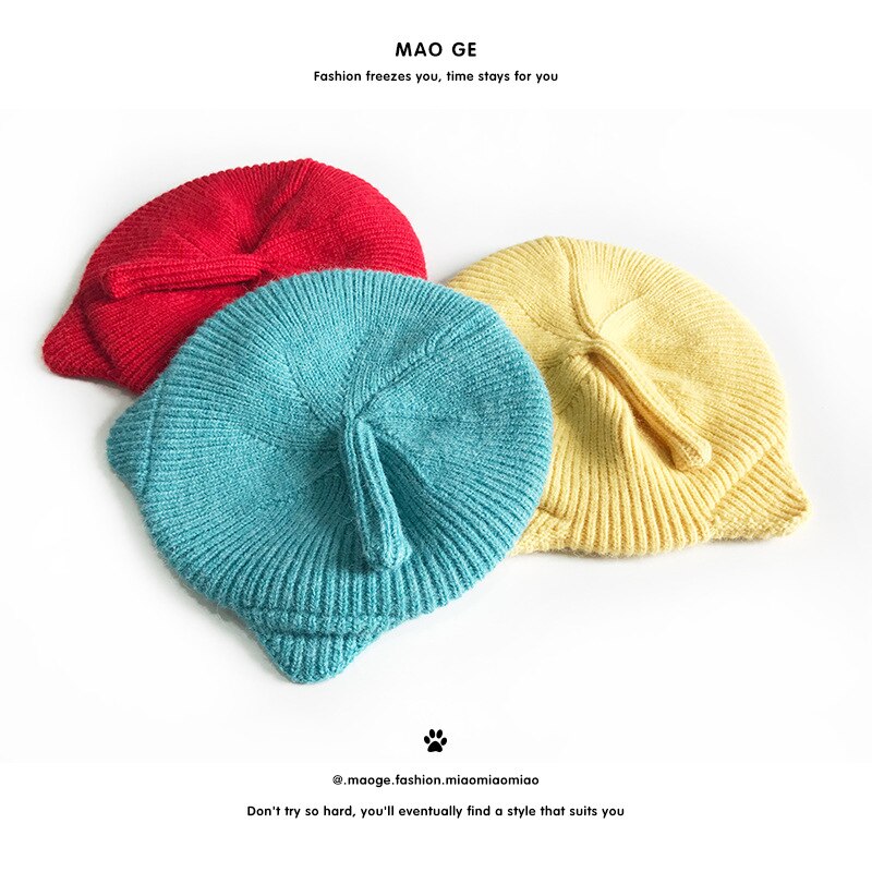 Children Baby Beret Hat Cap for Boys Girls Arrivals Cat Ears Winter Warm Toddler Kids Hat Woolen Knitted Cap