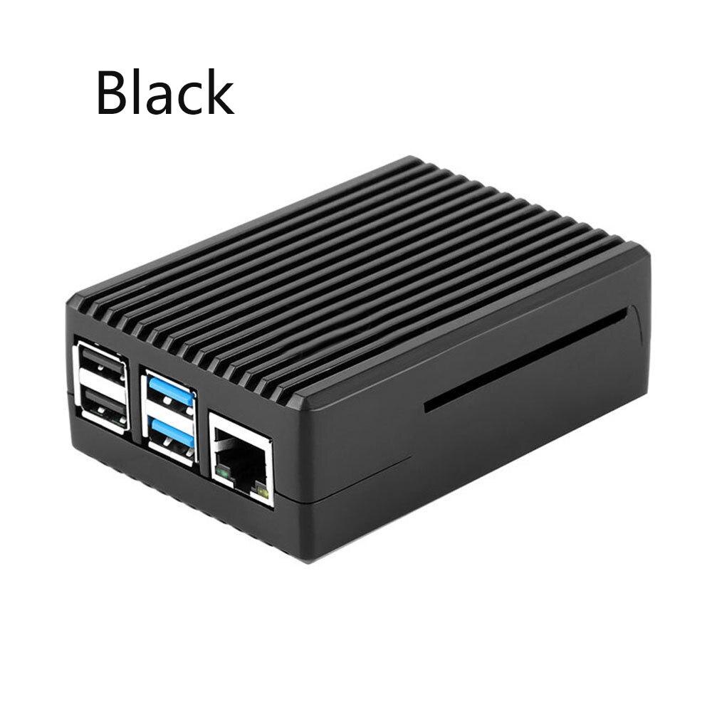 Raspberry Pi 4 Model B Black Dark Gray Aluminum Alloy Case Passive Cooling Shell Metal Enclosure Heat Dissipation for Pi 4: black