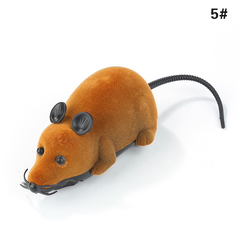 Souris télécommandée à infrarouge pour chat, jouet d&#39;émulation, mouvement mécanique, accessoires pour animaux de compagnie, blague effrayante: Brown with black ear