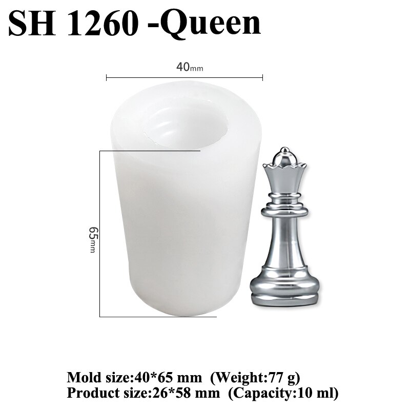 6 Types Silicone Cake Mold International Chess Fondant King Queen Bishop Knight Pawn Resin Mould Polymer Clay Pan Baking Tools: SH 1260