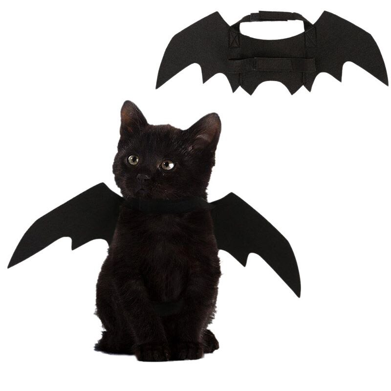 1Halloween Huisdier Vleermuis Vleugels Grappige Katten Cosplay Kostuum Kat Vleermuis Kostuum Fit Party Honden Katten Spelen Huisdier Accessoires #