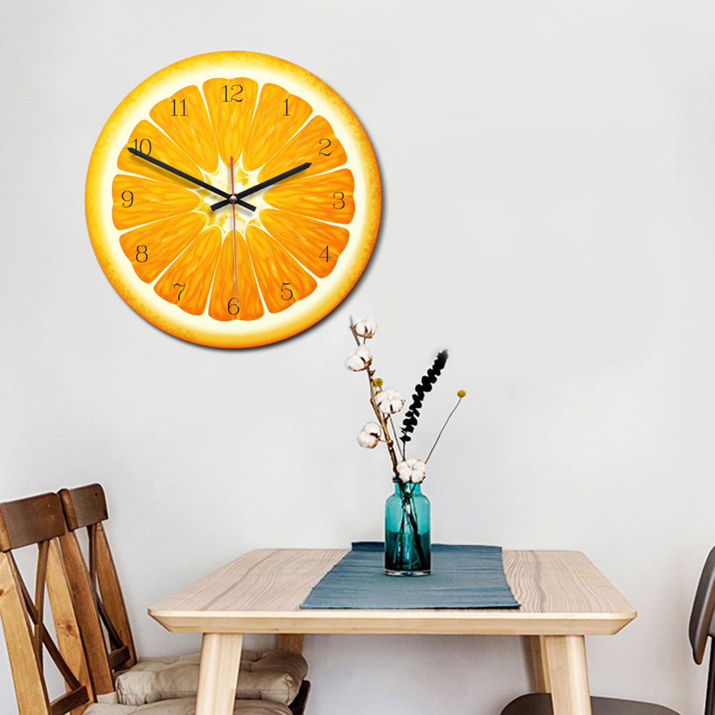 Fruit Wall Clock Lime Modern Kitchen Clock Watch Home Decor Living Room Clock Tropical Fruit Wall Art Timepieces
