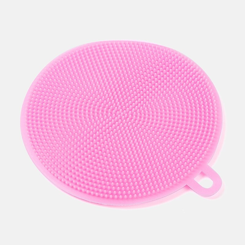 1/3/4pcs Kitchen Cleaning Brush Silicone Dishwashing Brush Fruit Vegetable Dish Washing Cleaning Brushes Pot Pan Sponge Scrubber: 7
