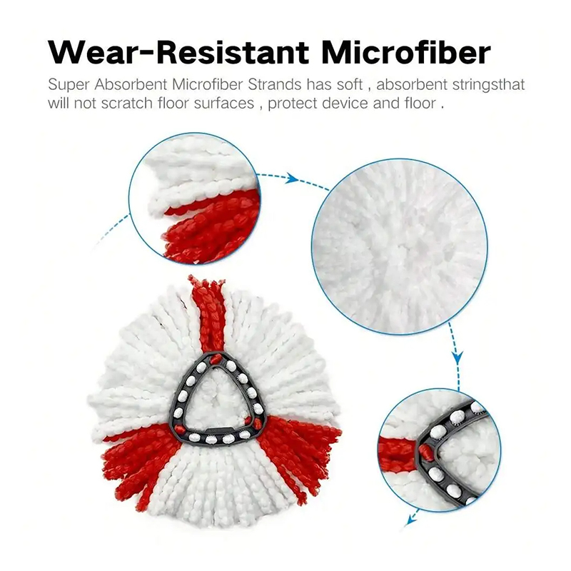 Tête de rechange pour vadrouille Vileda o-cedar EasyWring, système à 1 réservoir, têtes de rechange, recharges de vadrouille, tête de vadrouille en microfibre, nettoyage ménager