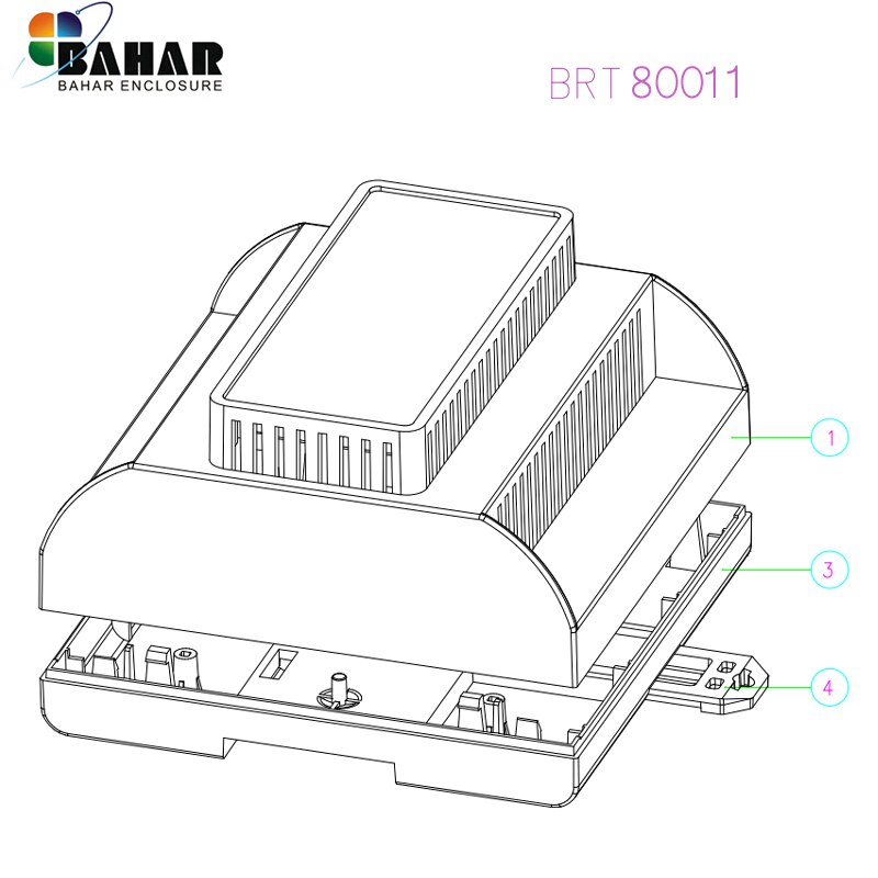 Elektronica Project Junction Box Case din rail project box PC plastic elektronische din rail BRT 80011-A1
