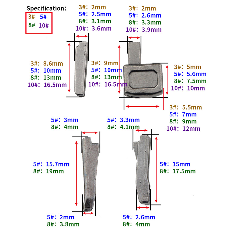 Zipper Repair Tool Set Metal Stopper Double Slider /Open End/Close end Zipper Sewing Stopper Accessories Zipper DIY For Clothes