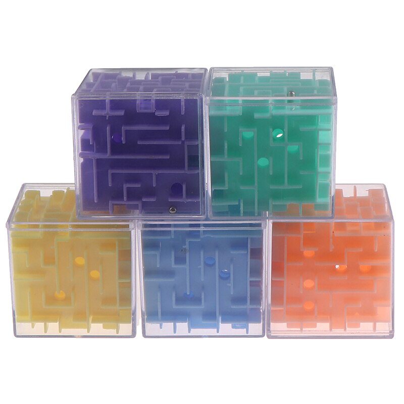Transparante 3D Doolhof Magische Kubus Zes-Zijdige Puzzel Speed Cube Rollende Bal Game Cubos Doolhof Speelgoed Voor Kinderen Educatief