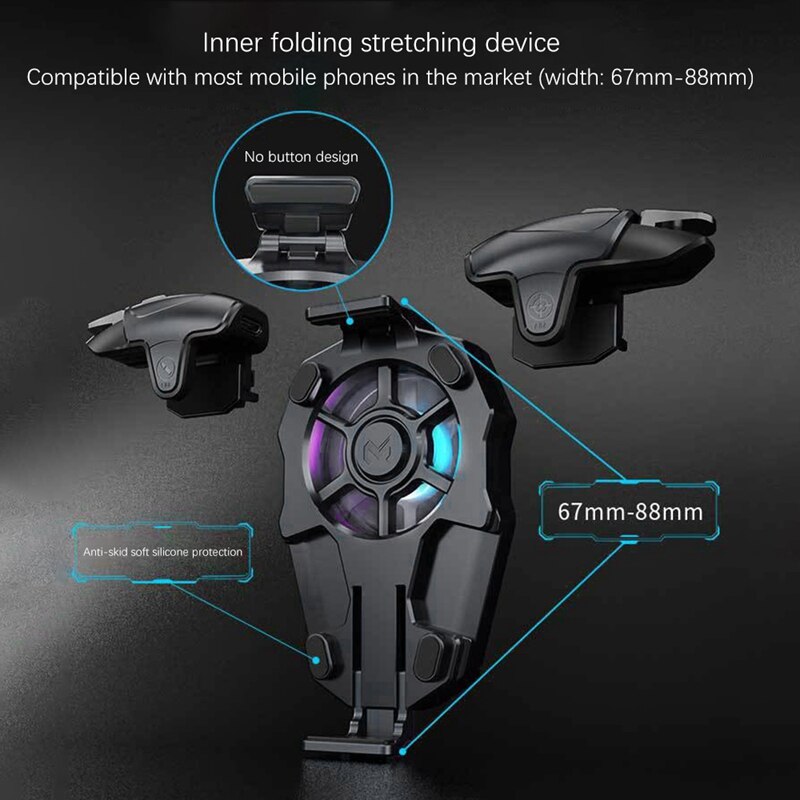 Temperature Adjustment Mobile Phone Radiator+Mobile Game Finger Cots Dual Fan Semiconductor Radiator Cooling Fan