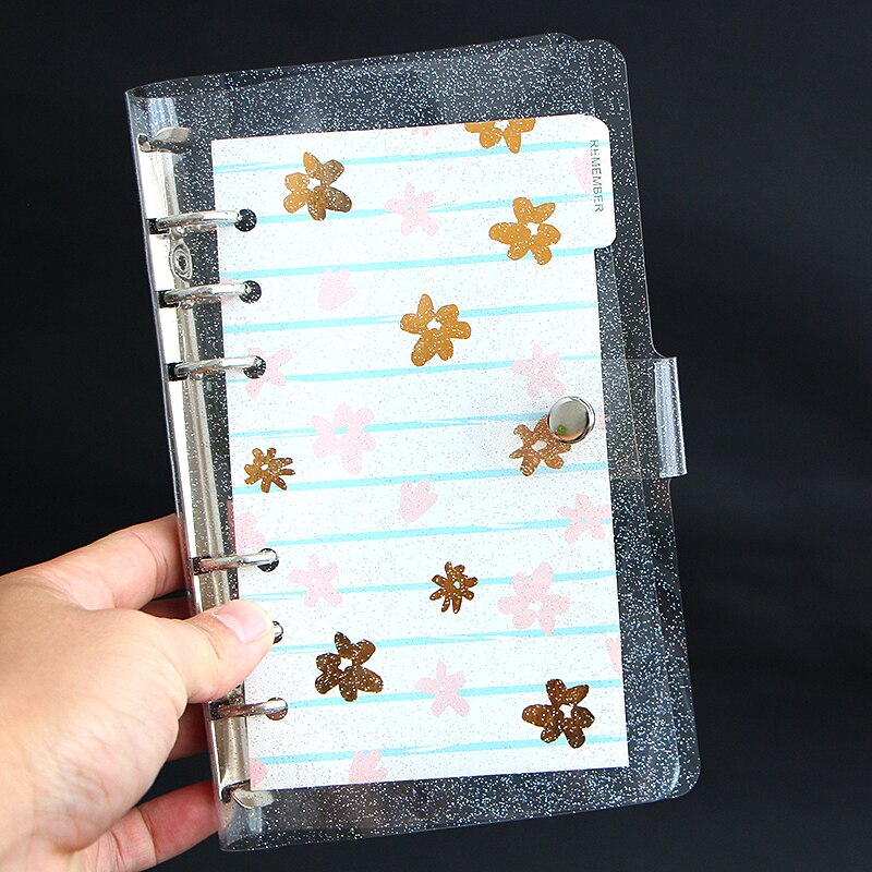 A5A6 Creatieve Gypsophila Notebook Cover Pvc Bindmiddel 6 Hole Losbladige Shell Notebook Case