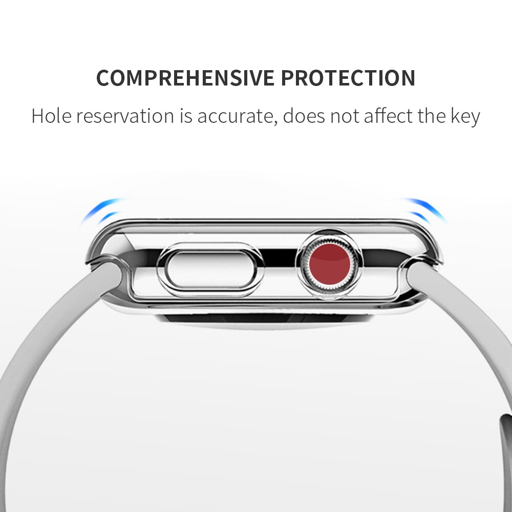 Watch Cover Case for Apple Watch 6 5 4 3 2 42MM 38MM Soft 360 Slim Clear TPU Screen cases for iWatch series 4/3/2/1 44MM 40MM
