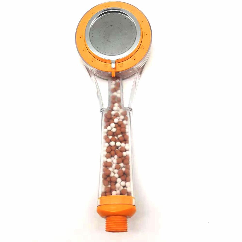 Ledfre Spa Negatieve Ionen Gezondheid Douche Waterbesparing Douche Regenval Hoofden Sproeier Filter Transparant Hand Douchekop LF86010: orange