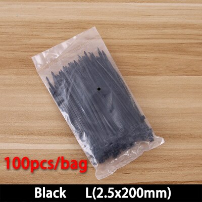 (100 kpl/pussi) itselukittuva nylon nippuside muovinen vetoketju 18 lbs musta lanka sidontahihnat ul-sertifioitu: L-musta