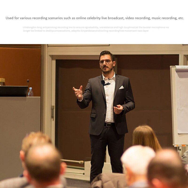 Lavalier Microphone Camera Microphone Dual Mic Head Lapel Mic for Phone Computer DV DSLR Recording Pen