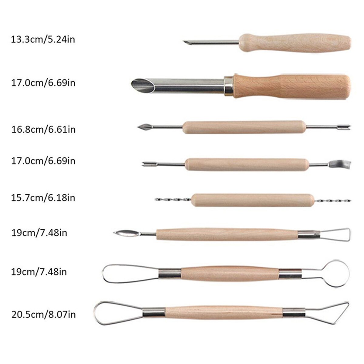 8 Pcs/set Clay Sculpting Clay Pottery Carving Tool Kit Student Ceramic Drawing Utensil Polymer Shapers Modeling Carved Tools