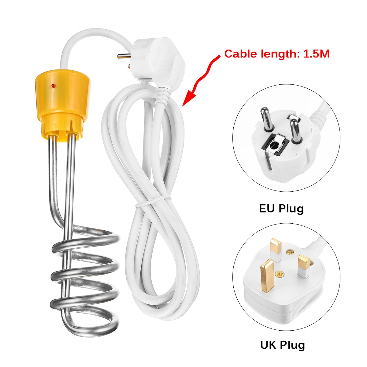 2000/2500/3000W 150CM Electricity Immersion Water Heater Element Boiler Portable Water Heating rods for Inflatable Swimming Pool