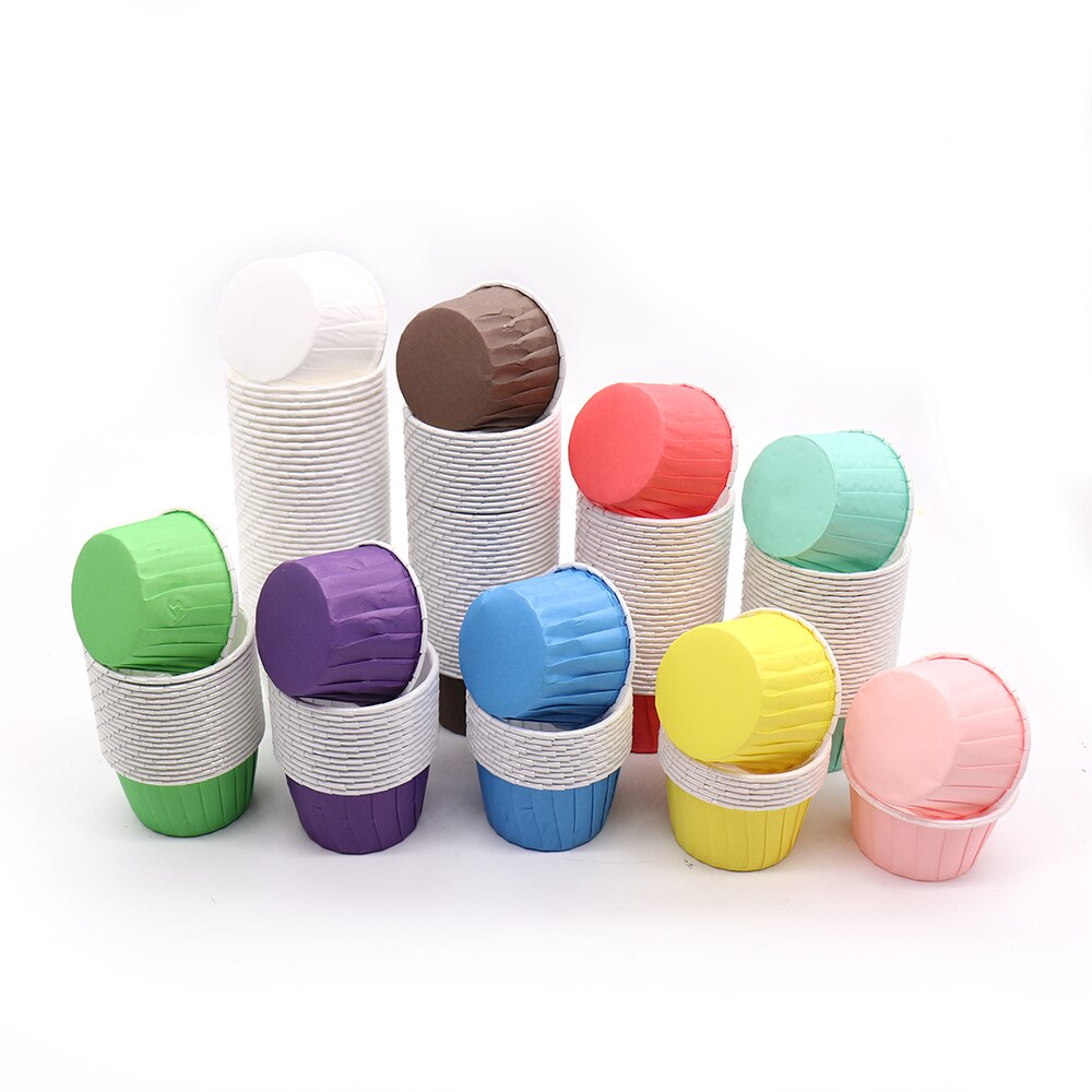 50Pcs Muffin Cake Cupcake Gevallen Kleur Dot Oilproof Cupcake Liner Bakken Cup Lade Case Wedding Party Caissettes Wrapper Papier