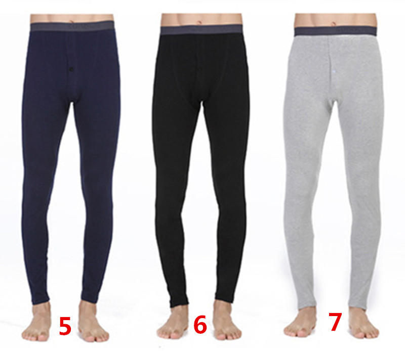 3 uds Invierno hombres largo calzoncillos de algodón ropa interior térmica hombre cálido largo calzoncillos Pantalones de: 567 / XL