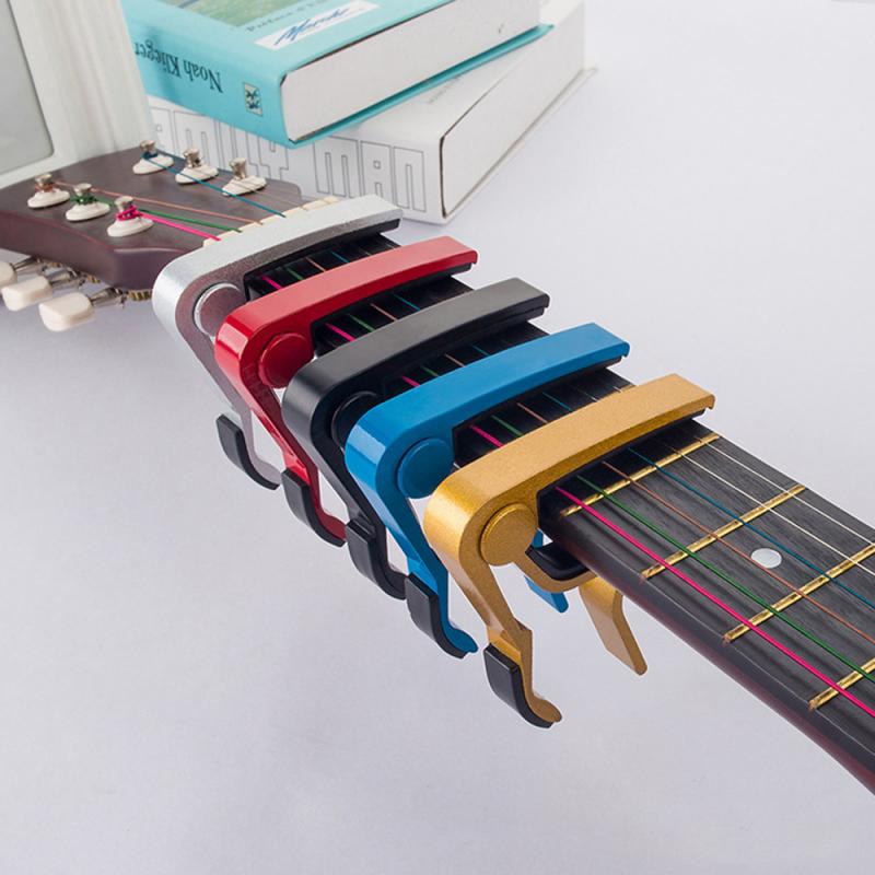 Pinzas de gatillo de cejilla para guitarra eléctrica acústica, guitarras Clásicas y Banjo, afinador con Clip, ukelele, accesorios de Metal para guitarra