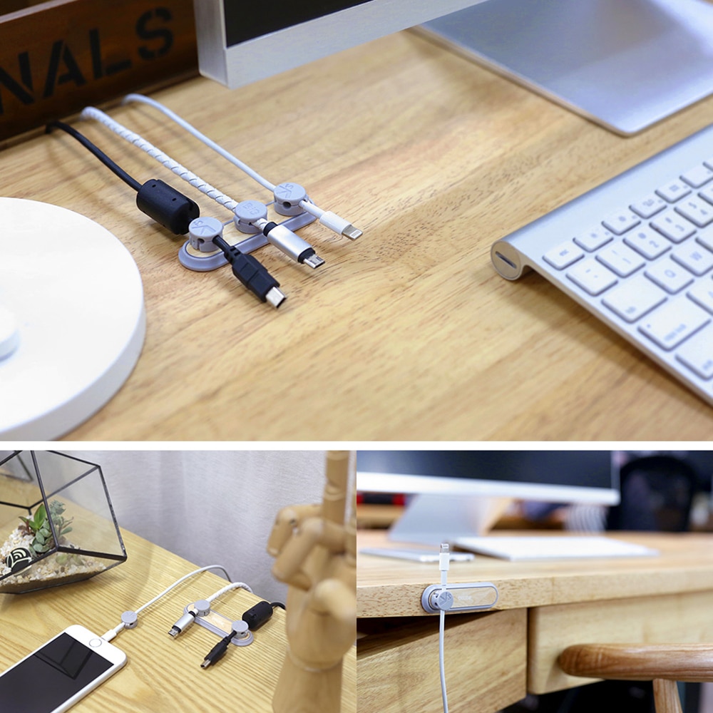 Disour kabelorganisator magnetisk kabelklemme til opladning af kabelopruller usb-kabelholder enkel skrivebordsstyring til kontorarbejde