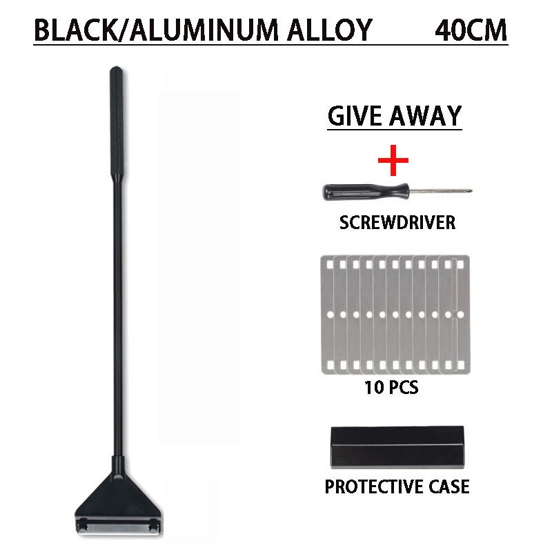 Aquarium stainless steel fish tank algae removal scraper blade aquatic plants aquatic cleaning multifunctional cleaning tool set: A-40cm