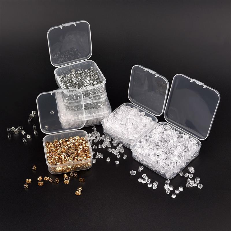 Bouchon arrière pour boucles d'oreilles, 100 à 1000 pièces/boîte, accessoires de bijoux, en alliage de silicone