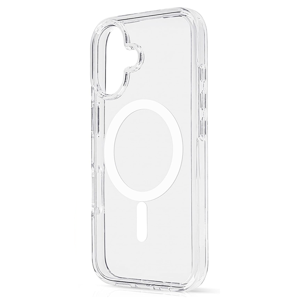 Capa magnética forte magsafe para iphone 16e 16 15 14 13 12 11 pro max plus mini capa dura híbrida silicone transparente à prova de choque