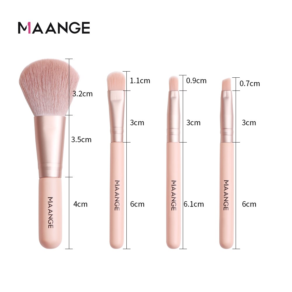 MAANGE 4 Pcs Mini Makeup Brush Set With Micro Crystal Hair Powder Blush EyeShadow Eyeliner Lip Multifunctional Soft Makeup Brush