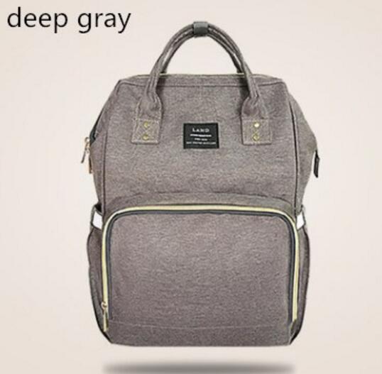 LAND Baby Bag Nappy Bags Large Diaper Bag Backpack Baby Organizer Maternity Bags For Mummy Handbag Baby Nappy Backpack: dark gray