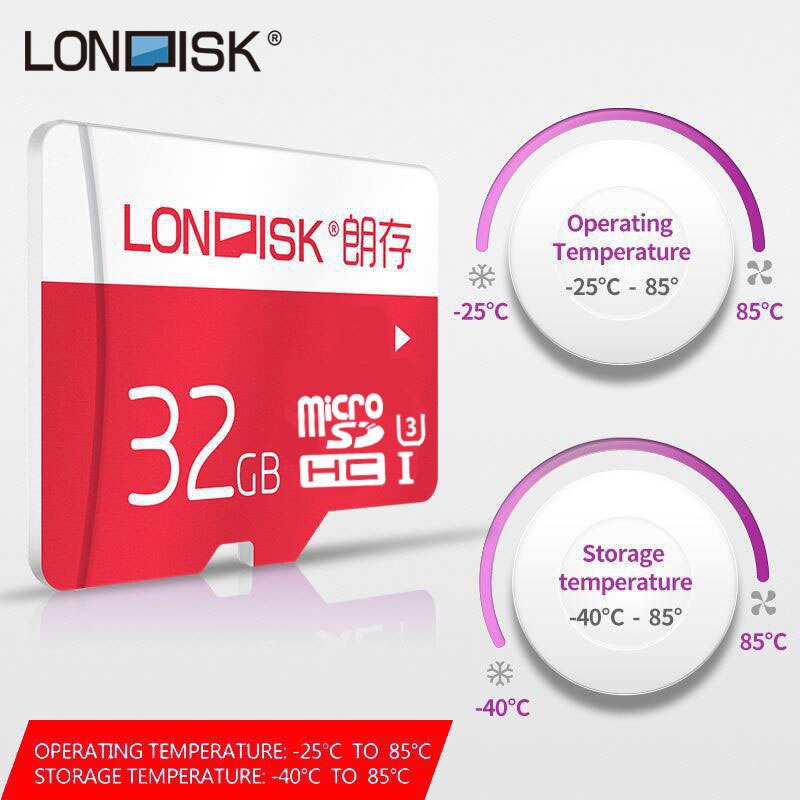 Londisk micro sd-kort 16gb 32gb 64gb 128gb klass 10 uhs -3 minneskort flashminneskort microsd tf-kort för smartphone pad kamera
