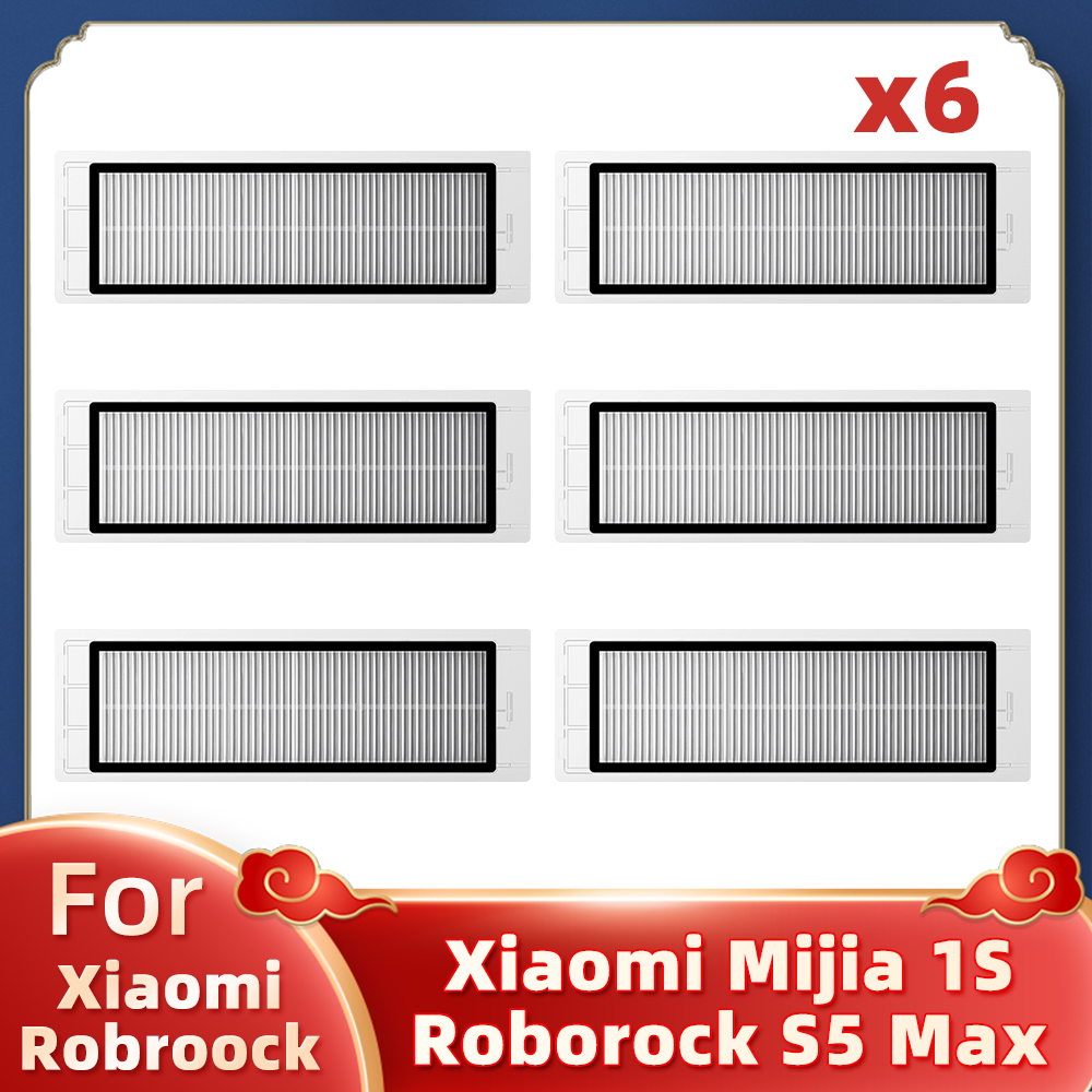 Compatible con Xiaomi Mi Robot Vacuum Cleaner 1/1S SDJQR01RR SDJQR02RR SDJQR03RR Roborock E3, S4, S4 Max, S5: cepillo principal, cepillo lateral, filtro HEPA: plum