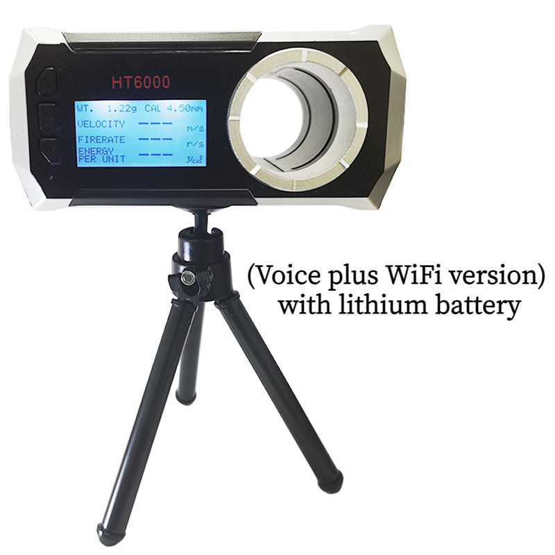 WIFI HT6000 Multifunctional for Shooting Speed Meter Ball Velocity Energy Measurement LCD voice 0-999 m Shooting Speed Tester: Voice plus WiFi