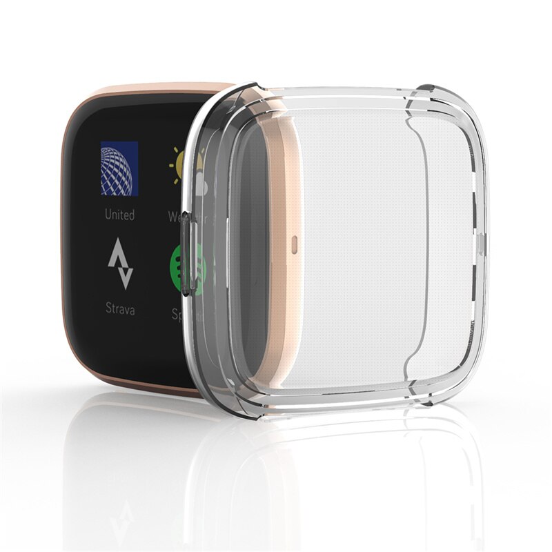 Fitbit versa 2 fodral plätering+tpu skydd silikonfodral helskärmsskydd för fitbit versa 2 fodral 61018: 5